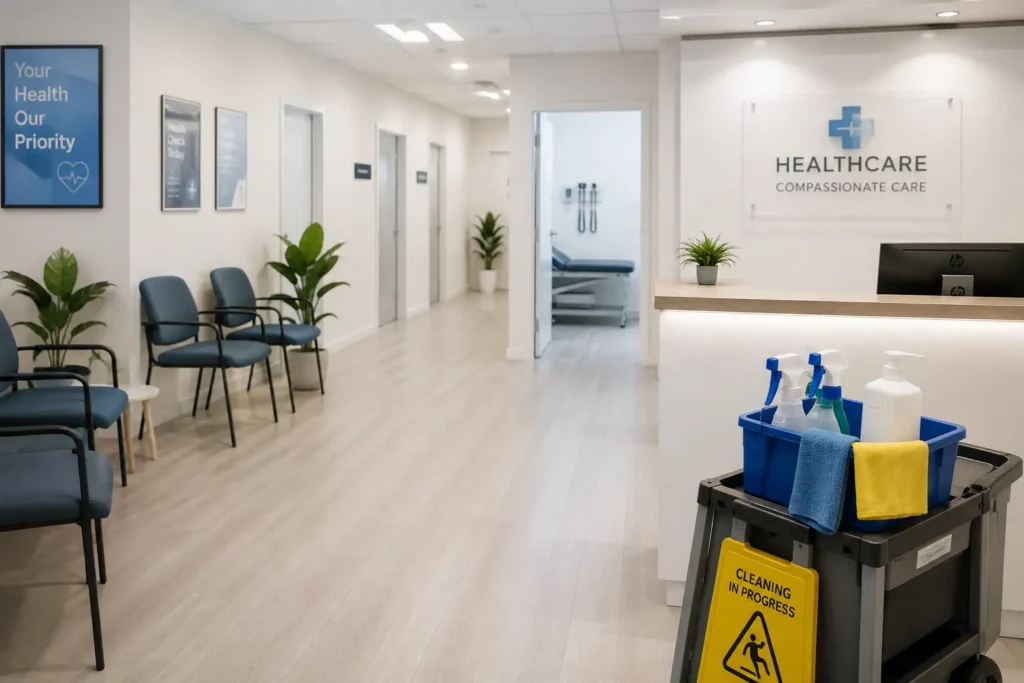 clinic cleaning Epping with a clean modern clinic reception