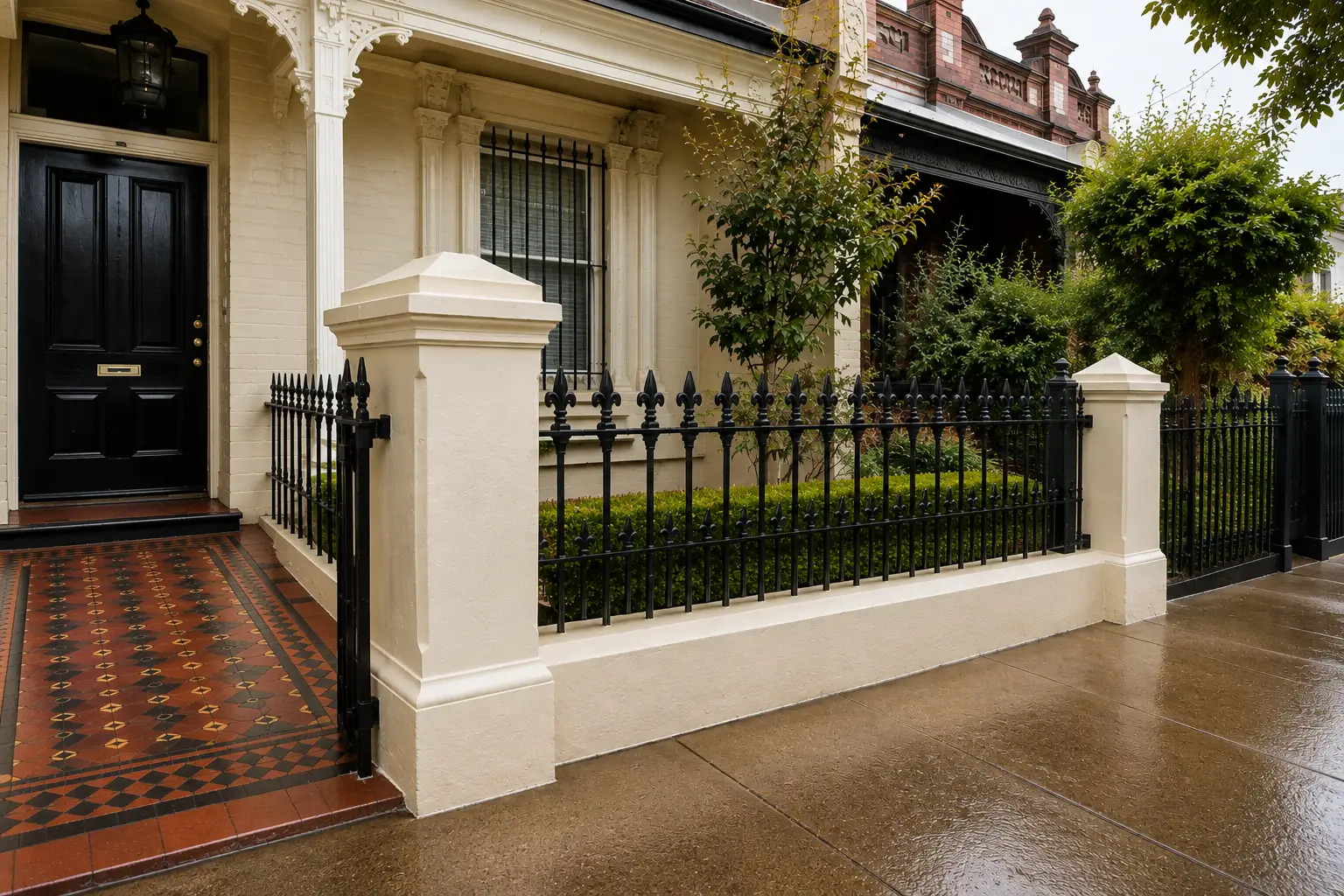 Pressure-cleaned heritage home in Brunswick with restored brickwork