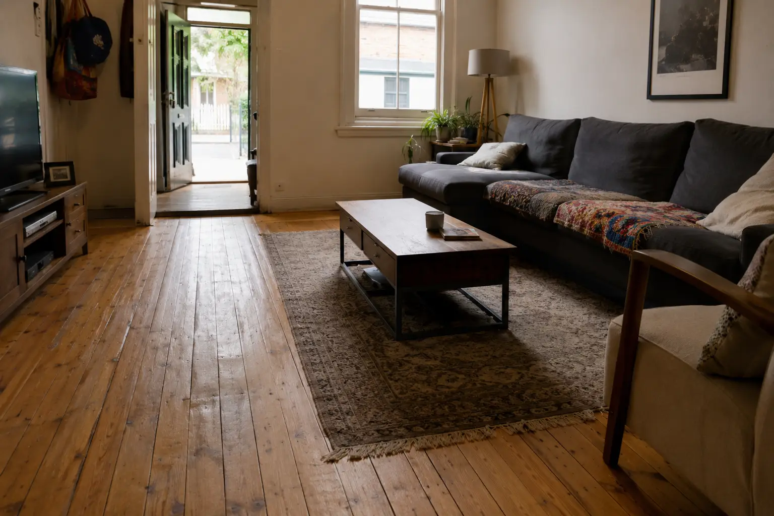 Traditional Brunswick terrace home with original timber floorboards