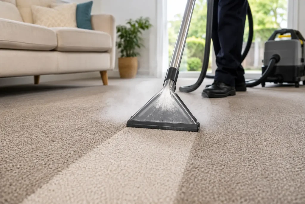 carpet and steam cleaning service in Brunswick using hot water extraction to deep clean