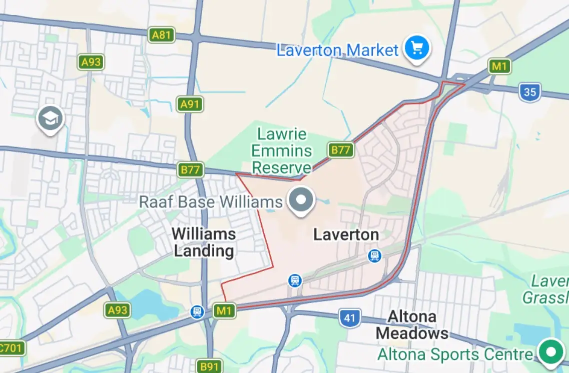 location map of Laverton