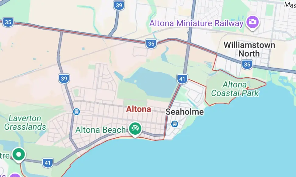 location map of altona