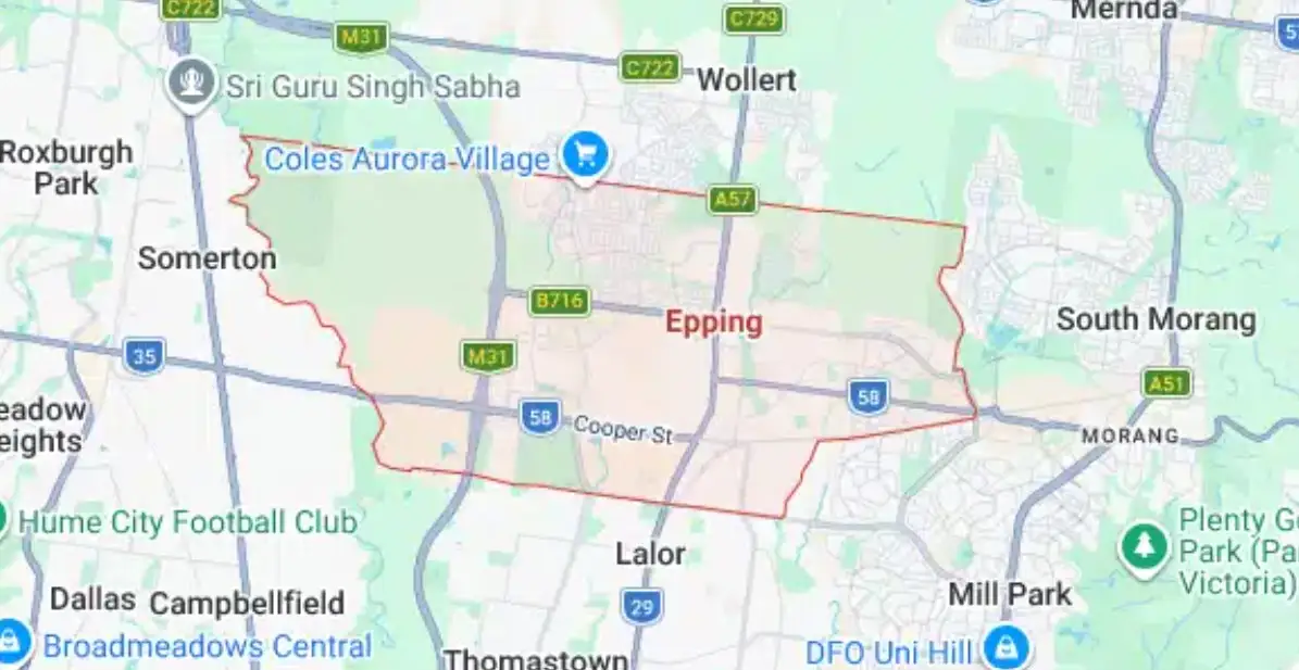 map location of epping